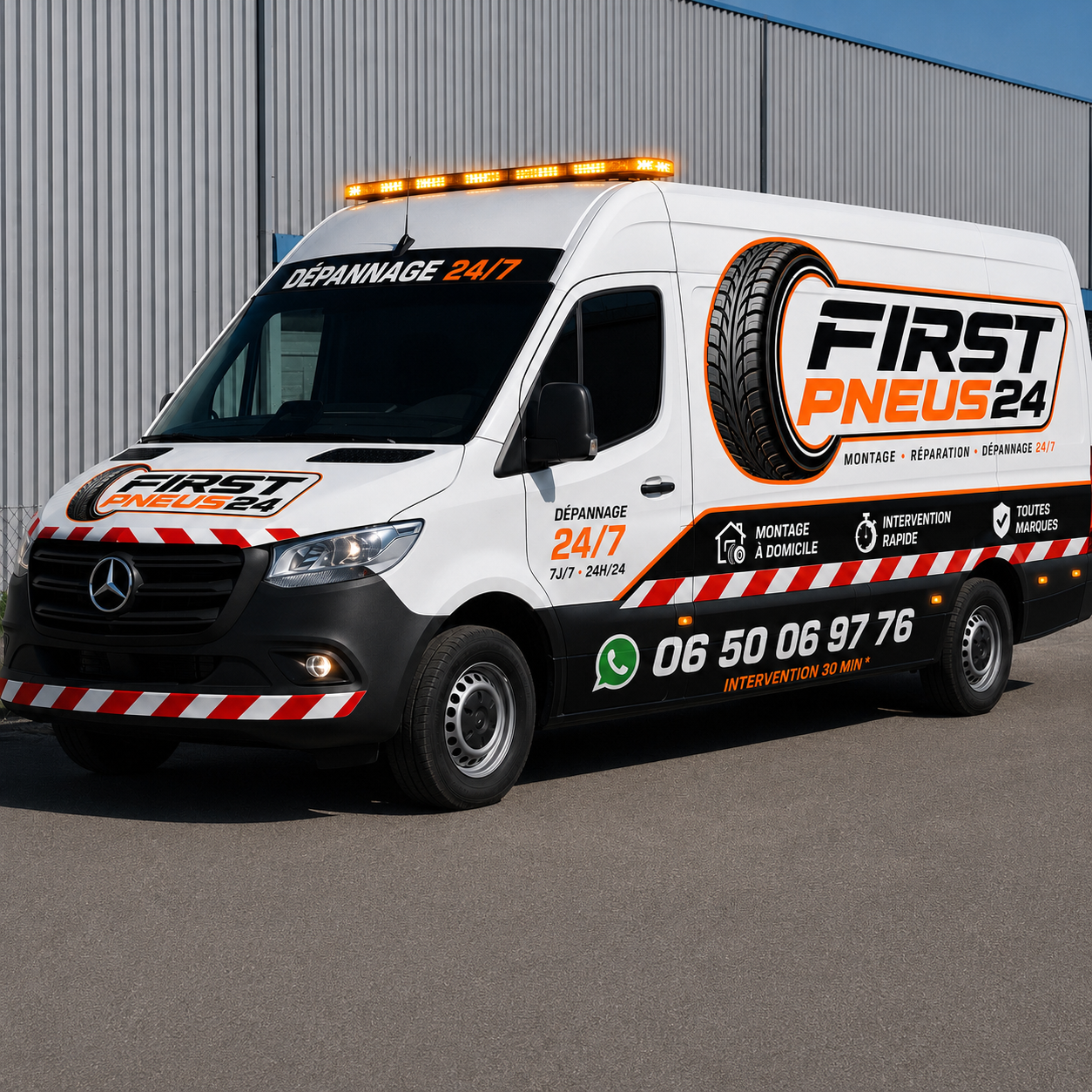 Camion FIRST PNEUS 24 en intervention dépannage